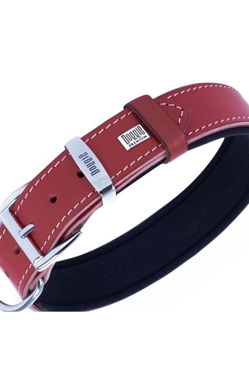 Doggie Konfor Deri Köpek Boyun Tasması Medium Kırmızı 4x52 60 Cm