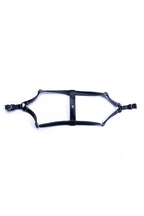 Doggie Konfor Deri Ronin Köpek Göğüs Tasması Medium Siyah 2x45 55 Cm