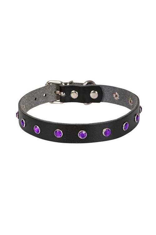 Cattie Gerçek Deriden Taşlı Kedi Boyun Tasması Xlarge Siyah 1.5x26-31 Cm