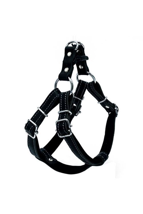 Doggie Konfor Deri Ronin Köpek Göğüs Tasması Medium Siyah 2x45 55 Cm