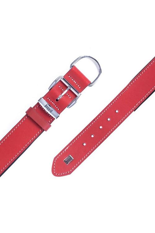 Doggie Konfor Deri Köpek Boyun Tasması Medium Kırmızı 4x52 60 Cm