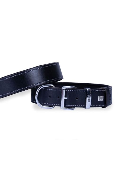 Doggie Konfor Deri Köpek Boyun Tasması Large Siyah 4x57-65 Cm