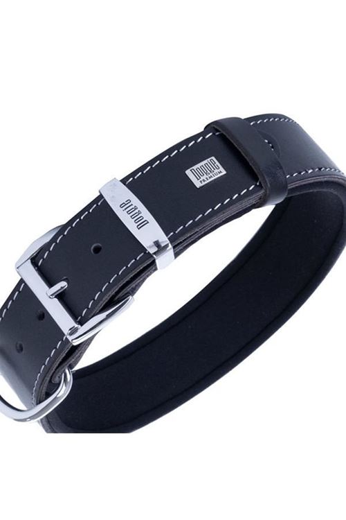 Doggie Konfor Deri Köpek Boyun Tasması Large Siyah 4x57-65 Cm