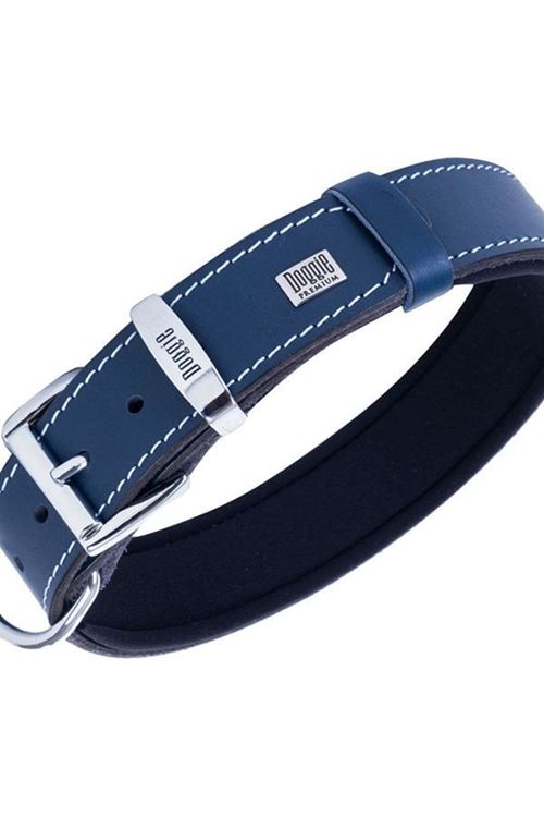 Doggie Konfor Deri Köpek Boyun Tasması Small Royal Mavi 4x47 55 Cm