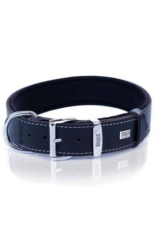 Doggie Konfor Deri Köpek Boyun Tasması Small Siyah 4x47 55 Cm