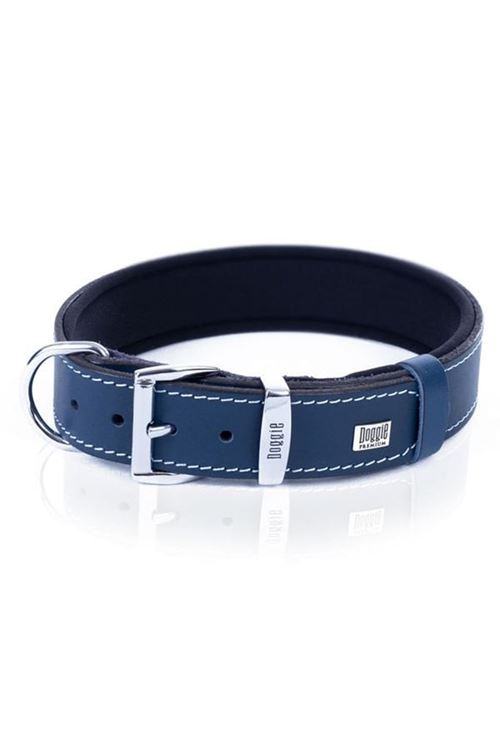 Doggie Konfor Deri Köpek Boyun Tasması Small Royal Mavi 4x47 55 Cm