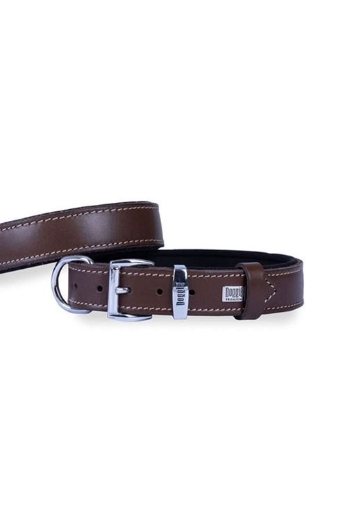 Doggie Konfor Deri Köpek Boyun Tasması Medium Kahverengi 2.5x37-45 Cm