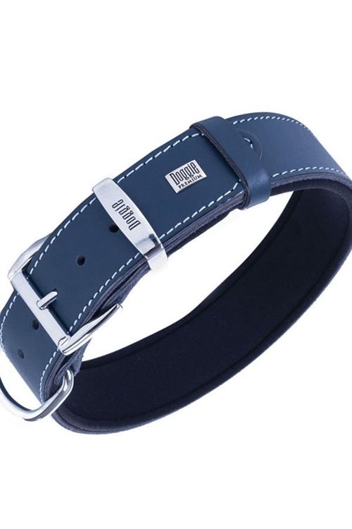 Doggie Konfor Deri Köpek Boyun Tasması Large Royal Mavi 3.5x52 60 Cm