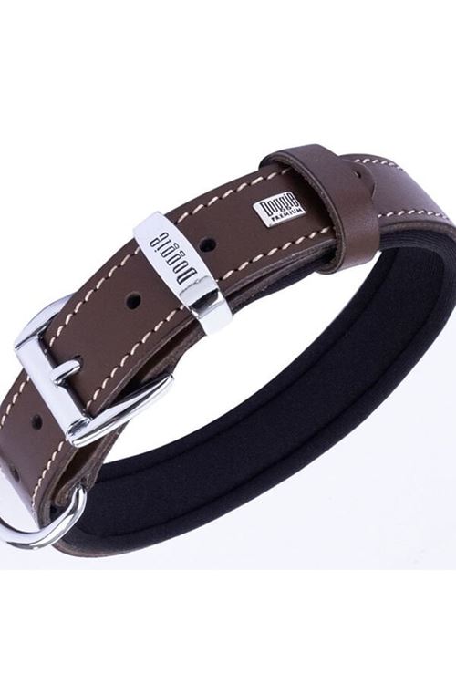 Doggie Konfor Deri Köpek Boyun Tasması Medium Kahverengi 2.5x37-45 Cm
