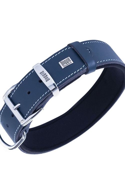Doggie Konfor Deri Köpek Boyun Tasması Medium Royal Mavi 3.5x52 60 Cm