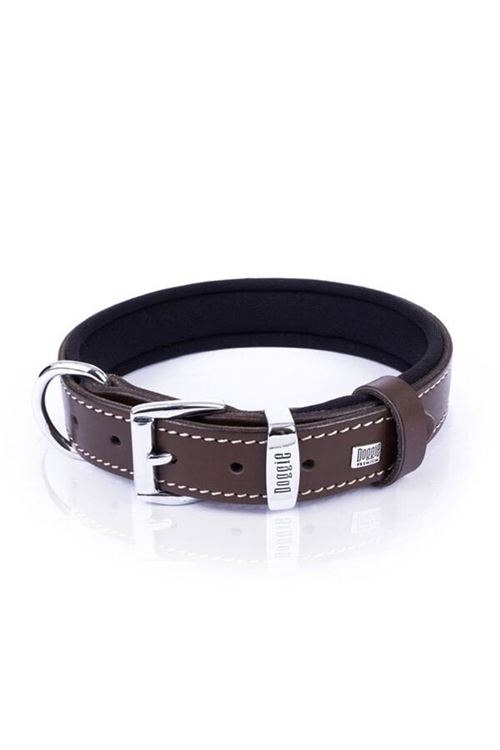 Doggie Konfor Deri Köpek Boyun Tasması Medium Kahverengi 2.5x37-45 Cm