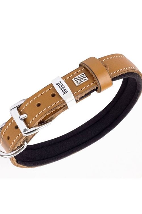 Doggie Konfor Deri Köpek Boyun Tasması Small Camel 1.5x20-25 Cm