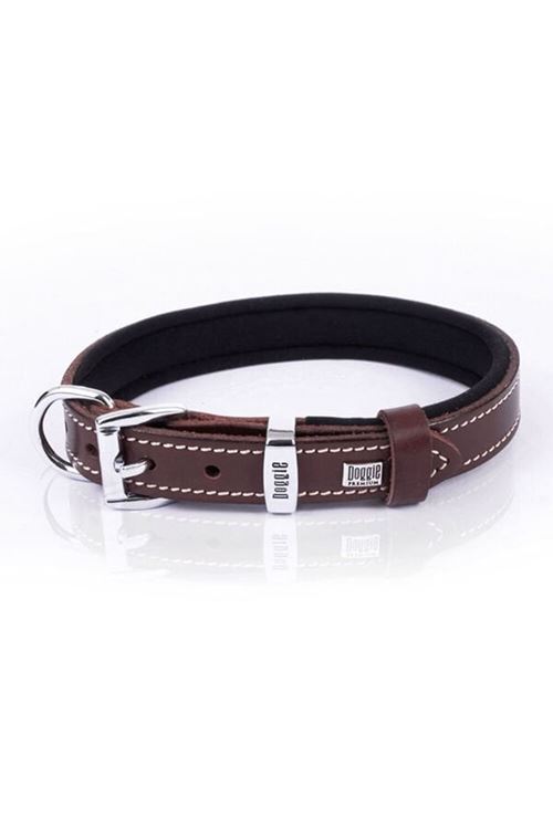 Doggie Konfor Deri Köpek Boyun Tasması Medium Kahverengi 2x35-40 Cm