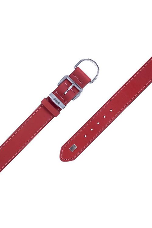 Doggie Konfor Deri Köpek Boyun Tasması Medium Kırmızı 3.5x52 60 Cm