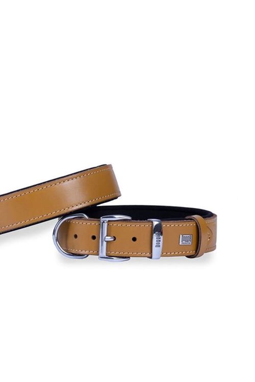 Doggie Konfor Deri Köpek Boyun Tasması Medium Camel 3.5x52-60 Cm