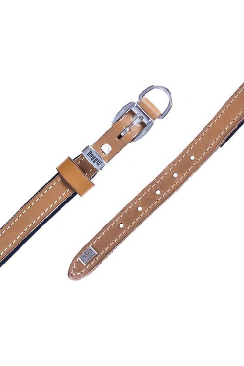 Doggie Konfor Deri Köpek Boyun Tasması Medium Camel 1.5x25-30 Cm