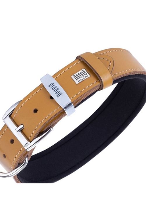 Doggie Konfor Deri Köpek Boyun Tasması Medium Camel 3.5x52-60 Cm