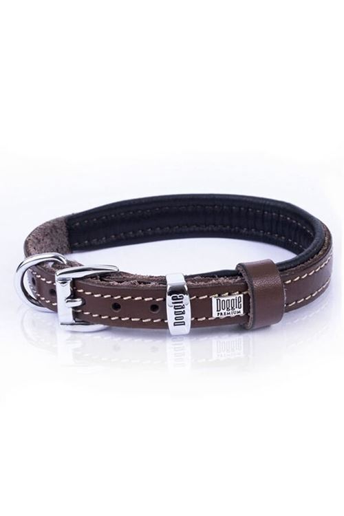 Doggie Konfor Deri Köpek Boyun Tasması Medium Kahverengi 1.5x25-30 Cm