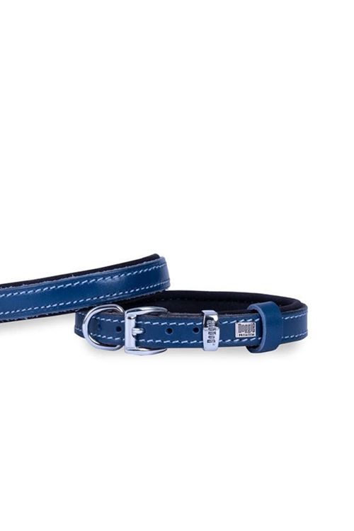 Doggie Konfor Deri Köpek Boyun Tasması Medium Royal Mavi 1.5x25-30 Cm