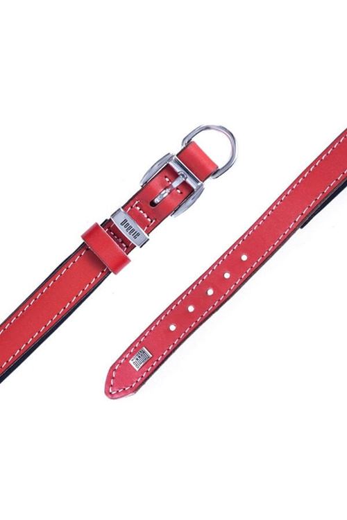 Doggie Konfor Deri Köpek Boyun Tasması Medium Kırmızı 2x35 40 Cm