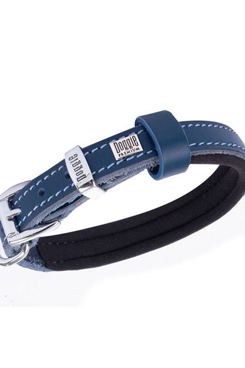 Doggie Konfor Deri Köpek Boyun Tasması Medium Royal Mavi 1.5x25-30 Cm