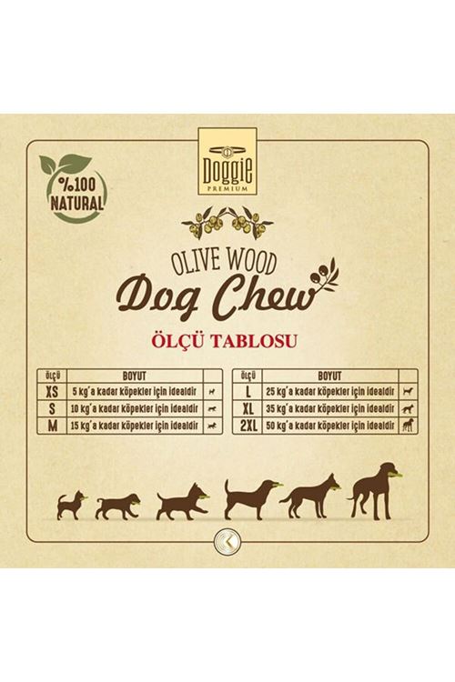 Doggie Doğal Zeytin Ağacı Köpek Çiğneme Oyuncağı Xsmall