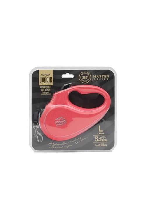 Doggie Master Otomatik Köpek Uzatma Tasması Large Pembe 50 Kg 5 Mt