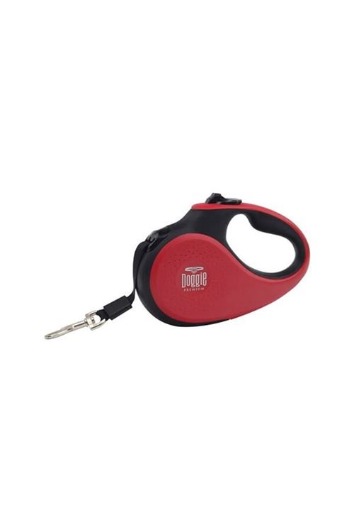 Doggie Soft Otomatik Köpek Uzatma Tasması Medium Kırmızı 25 Kg 5 Mt