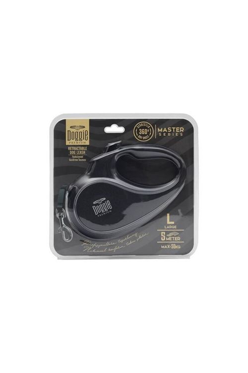 Doggie Master Otomatik Köpek Uzatma Tasması Large Siyah 50 Kg 5 Mt