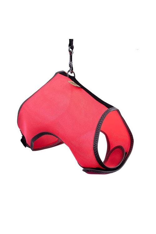 Cattie Havalı Dokuma Kedi Göğüs ve Gezdirme Takımı Large Pembe 1.5x30-40 Cm