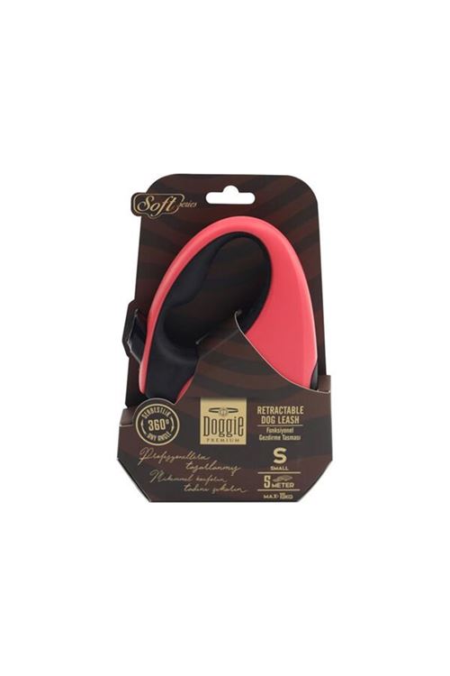 Doggie Soft Otomatik Köpek Uzatma Tasması Small Pembe 15 Kg 5 Mt