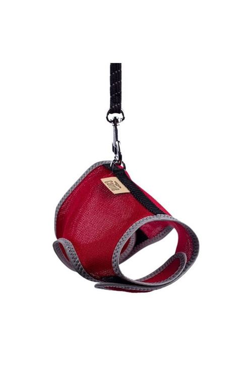 Cattie Havalı Dokuma Kedi Göğüs ve Gezdirme Takımı Small Kırmızı 1x20-30 Cm