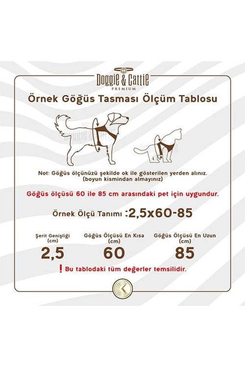 Doggie Dragon Deri Köpek Göğüs Tasması Medium Siyah 2.5x65-75 Cm