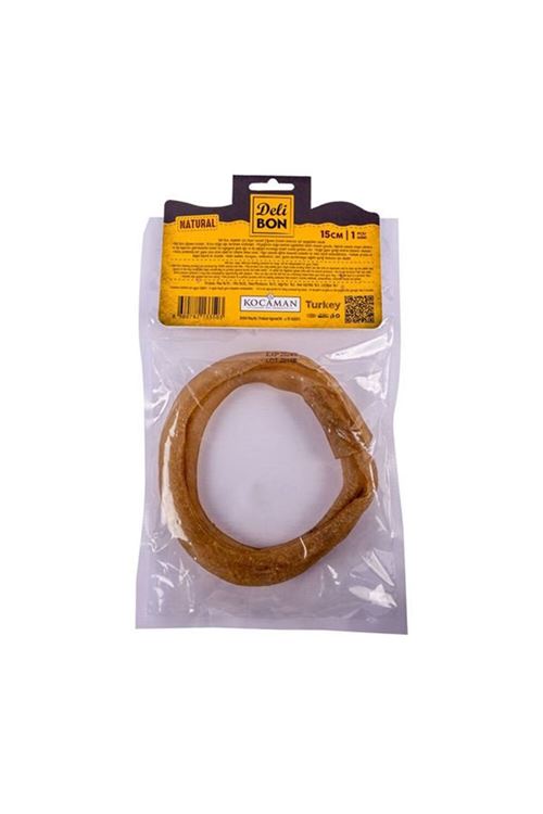 Delibon Deri El İşi Simit Kemik Köpek Ödülü Naturel 15 Cm 1 Adet