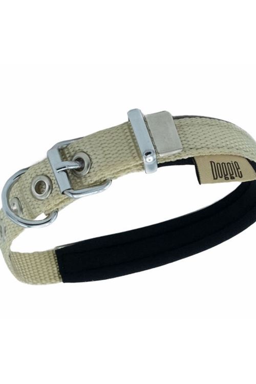 Doggie Comfort Dokuma Köpek Boyun Tasması Medium Haki 1.5x25-30 Cm