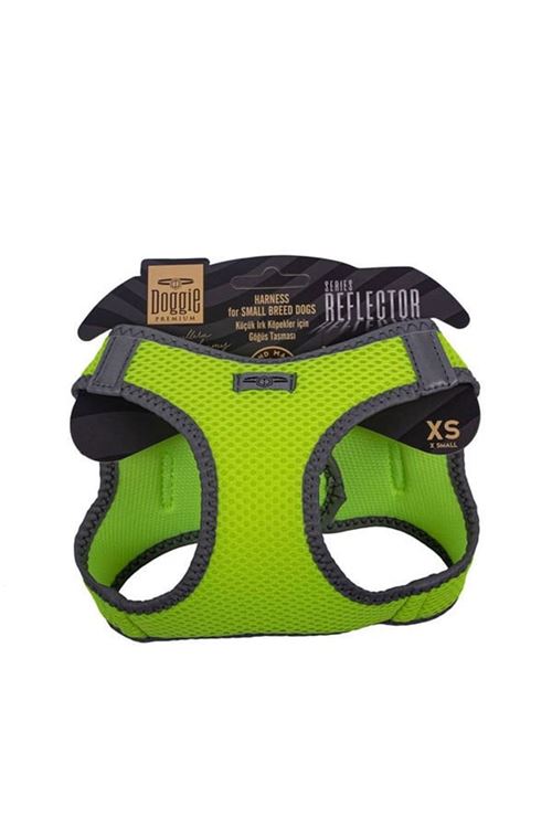 Doggie Havalı Dokuma Reflektör Küçük Irk Köpek Göğüs Tasması Xsmall Sarı 30-34 Cm