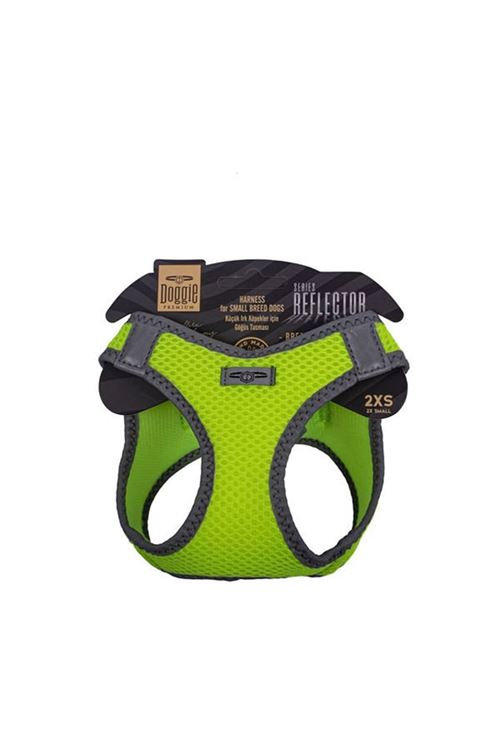Doggie Havalı Dokuma Reflektör Küçük Irk Köpek Göğüs Tasması Xxsmall Sarı 26-30 Cm