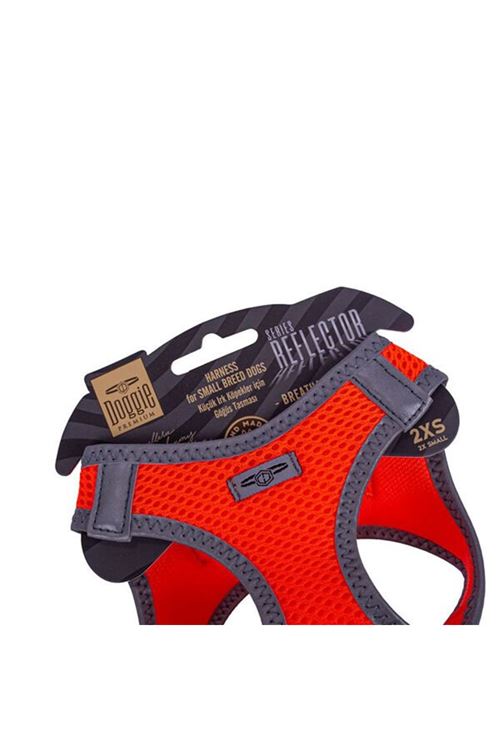 Doggie Havalı Dokuma Reflektör Küçük Irk Köpek Göğüs Tasması Xxsmall Turuncu 26-30 Cm