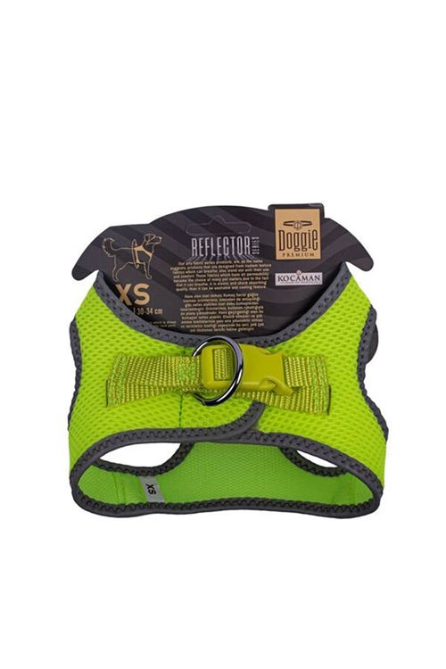 Doggie Havalı Dokuma Reflektör Küçük Irk Köpek Göğüs Tasması Xsmall Sarı 30-34 Cm