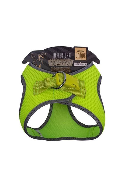 Doggie Havalı Dokuma Reflektör Küçük Irk Köpek Göğüs Tasması Medium Sarı 38-44 Cm