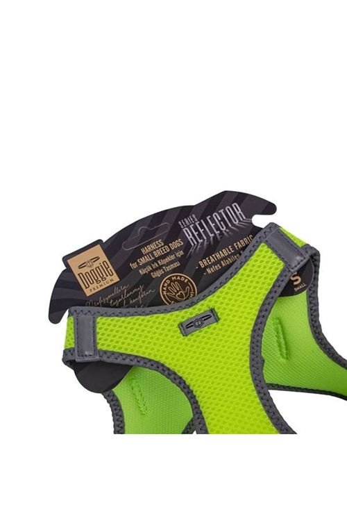 Doggie Havalı Dokuma Reflektör Küçük Irk Köpek Göğüs Tasması Small Sarı 32-38 Cm