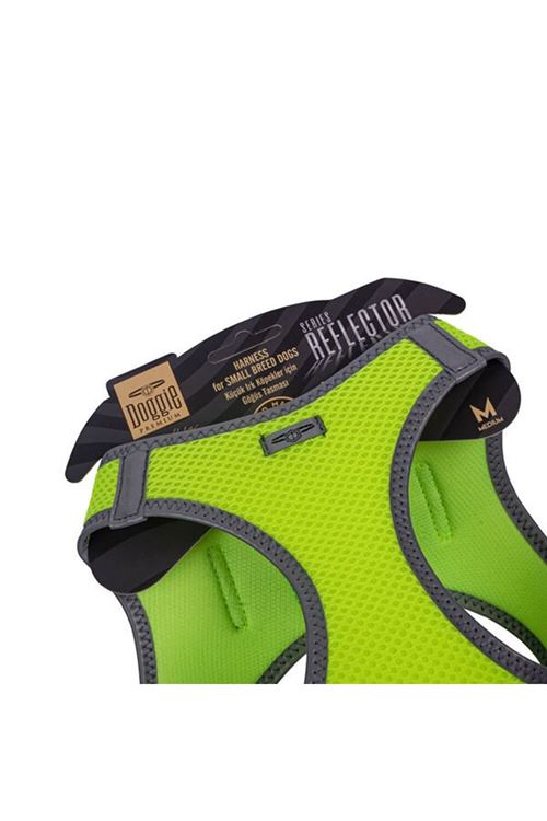 Doggie Havalı Dokuma Reflektör Küçük Irk Köpek Göğüs Tasması Medium Sarı 38-44 Cm