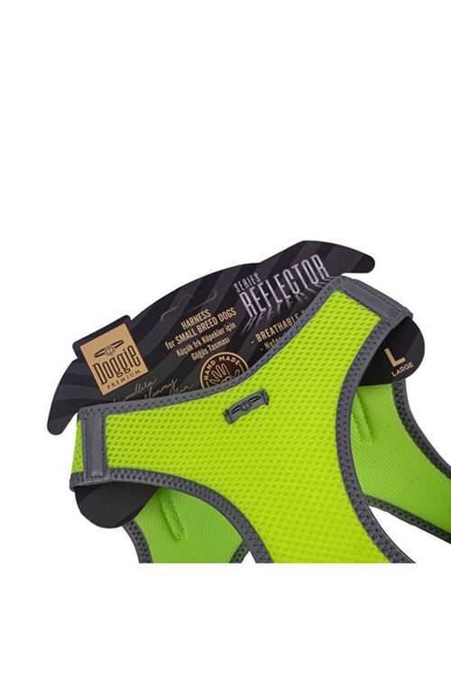 Doggie Havalı Dokuma Reflektör Küçük Irk Köpek Göğüs Tasması Large Sarı 42-48 Cm