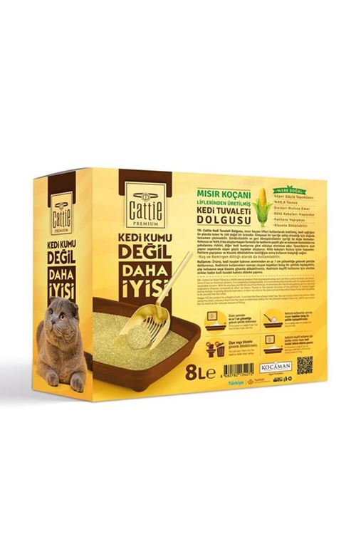 Cattie Süper Topaklanan Mısır Koçanı Kedi Tuvaleti Dolgusu 8 Lt