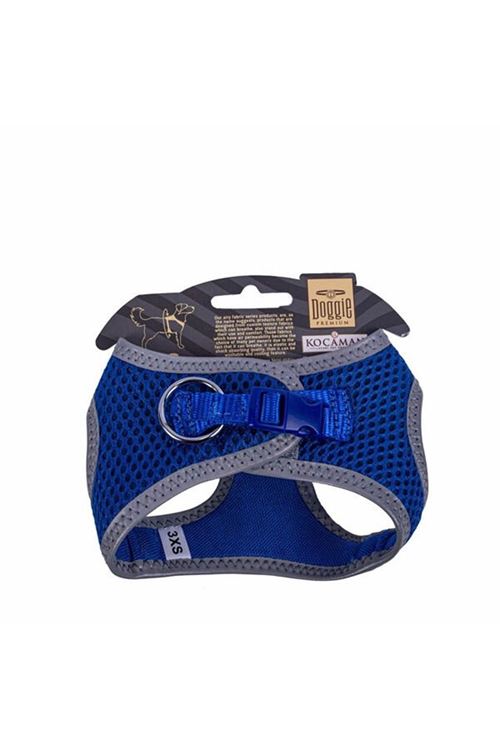 Doggie Havalı Dokuma Reflektör Küçük Irk Köpek Göğüs Tasması Xxxsmall Mavi 22-26 Cm