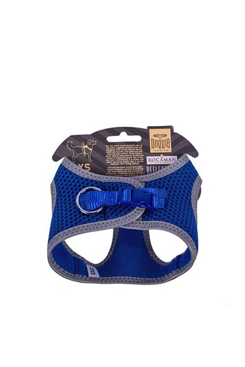 Doggie Havalı Dokuma Reflektör Küçük Irk Köpek Göğüs Tasması Xxsmall Mavi 26-30 Cm