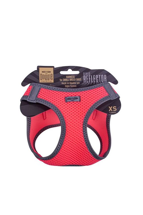 Doggie Havalı Dokuma Reflektör Küçük Irk Köpek Göğüs Tasması Xsmall Pembe 30-34 Cm