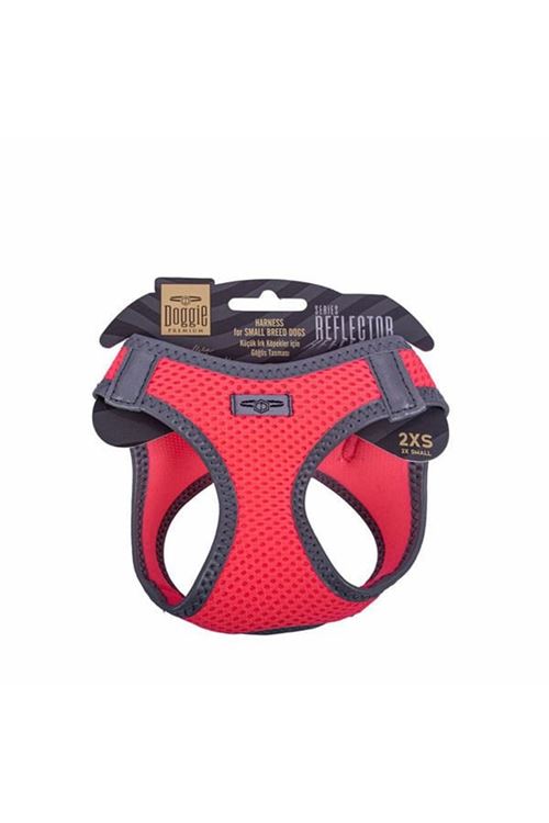 Doggie Havalı Dokuma Reflektör Küçük Irk Köpek Göğüs Tasması Xxsmall Pembe 26-30 Cm