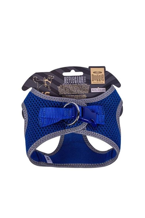 Doggie Havalı Dokuma Reflektör Küçük Irk Köpek Göğüs Tasması Xsmall Mavi 30-34 Cm