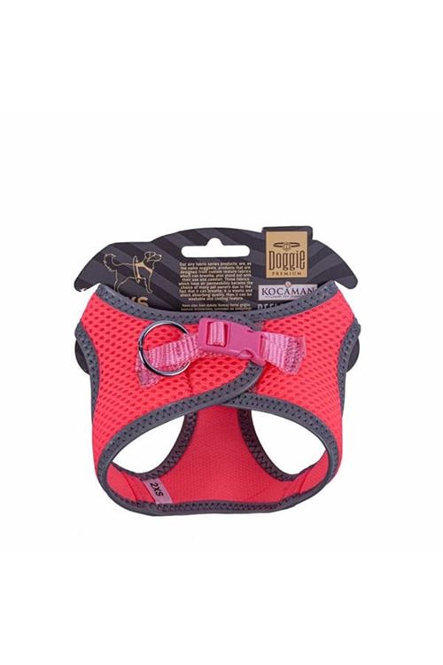 Doggie Havalı Dokuma Reflektör Küçük Irk Köpek Göğüs Tasması Xxsmall Pembe 26-30 Cm